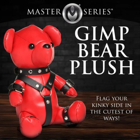 XR Brands Gimp Bear Red - kolekcjonerski miś w czerwonym stroju vegan leather