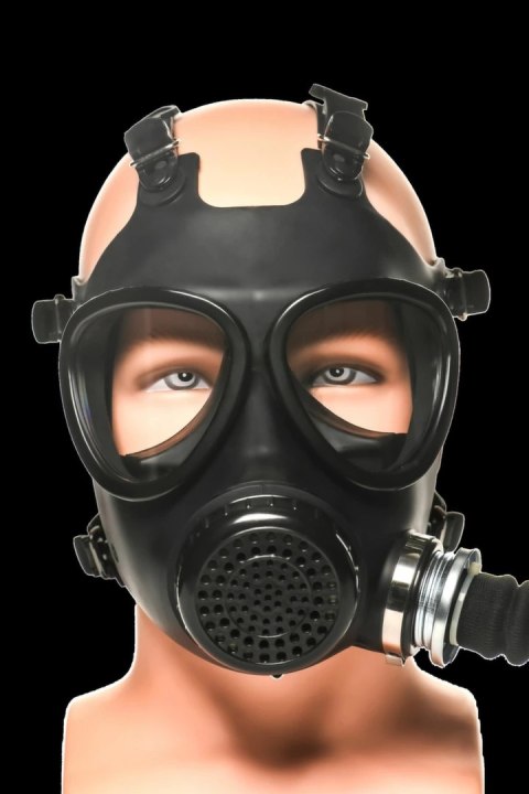 XR Brands Inhaler Gas Mask Black & White - silikonowa maska z butelką 1L