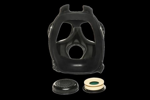 XR Brands Inhaler Gas Mask Black & White - silikonowa maska z butelką 1L