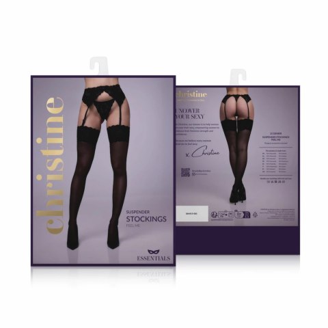Feel Me Garter Stockings pończochy z koronką 15 den czarne