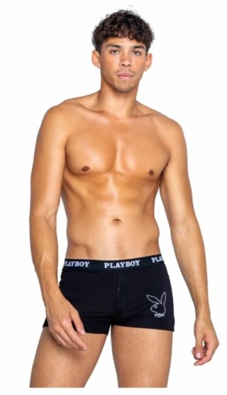 Playboy Tuxedo Modal Boxer Black - eleganckie bokserki męskie, rozmiar M