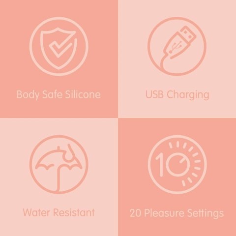 Skins Rose Buddies The Rose Purrz - wibrujący model silikonowy USB rożowy