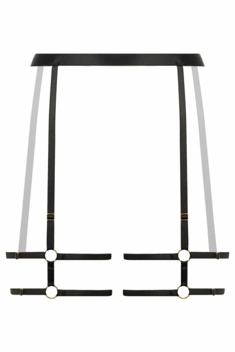 BeWicked Strappy Garterbelt Blushing Black - regulowany pas z paskami