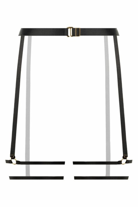 BeWicked Strappy Garterbelt Blushing Black - regulowany pas z paskami