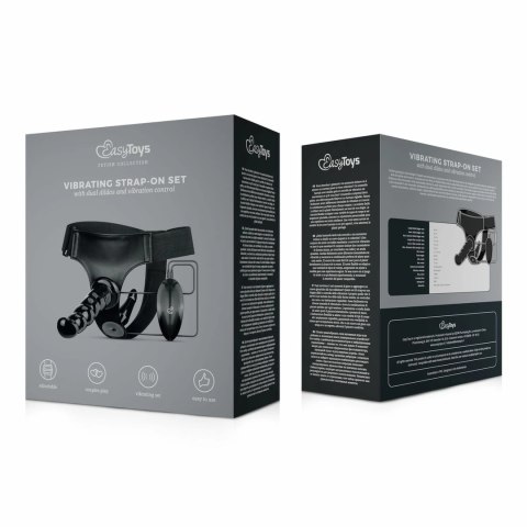 Fetish Collection Zestaw Pas z Wibracjami i 2 Nasadkami Czarny