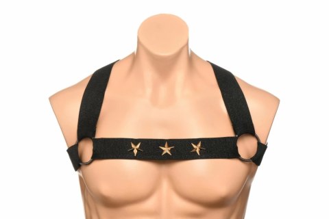 XR Brands Chest Harness z opaskami na ramiona czarny uniwersalny