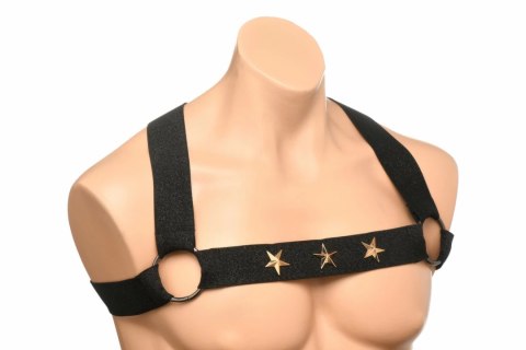 XR Brands Chest Harness z opaskami na ramiona czarny uniwersalny