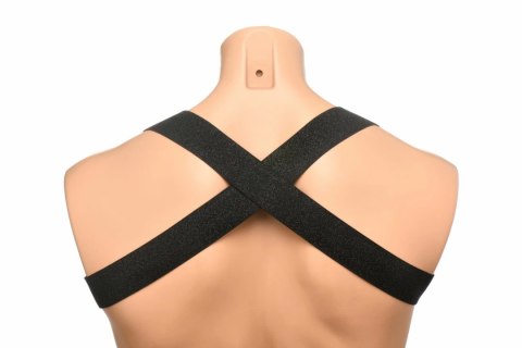 XR Brands Chest Harness z opaskami na ramiona, czarny, uniwersalny