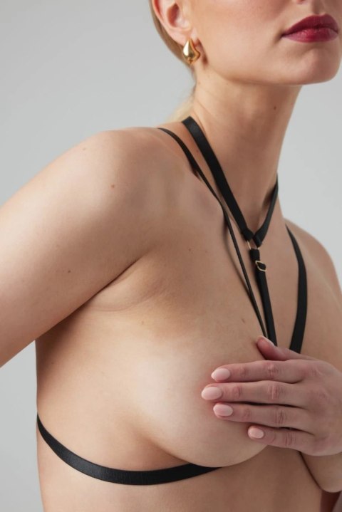 Secret Love Strappy Harness Bralette czarny - modny elastyczny model