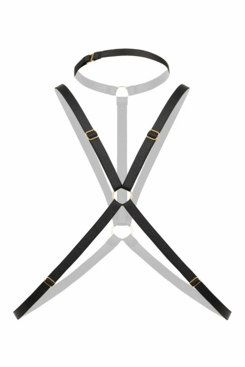 Secret Love Strappy Harness Bralette czarny - modny elastyczny model