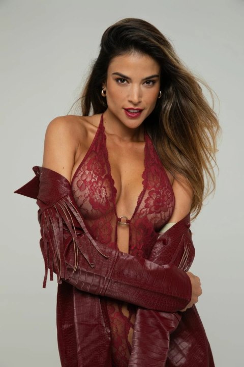 Obsessive Body Basic Instinct koronkowy z ozdobnymi detalami złota L/XL