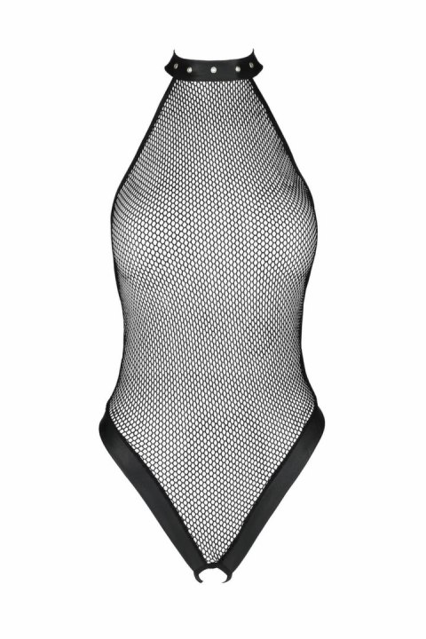 Passion Moonlight Body Black - Model z Ozdobnymi Koronkami i Zapięciami