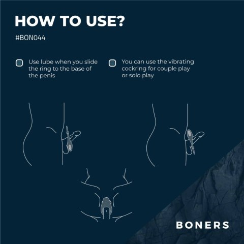 Boners Regulowany Pierścień Wibrujący Niebieski - USB, Silikon, Uniwersalny