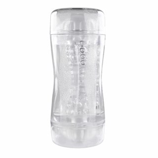 Evolved Double Fantasy - Przezroczysta maszyna intymna dwustronna z pierścieniem wibracyjnym