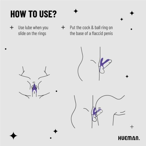 Hueman Pierścień Wibracyjny z Pilotem Bezprzewodowym, 10 Trybow