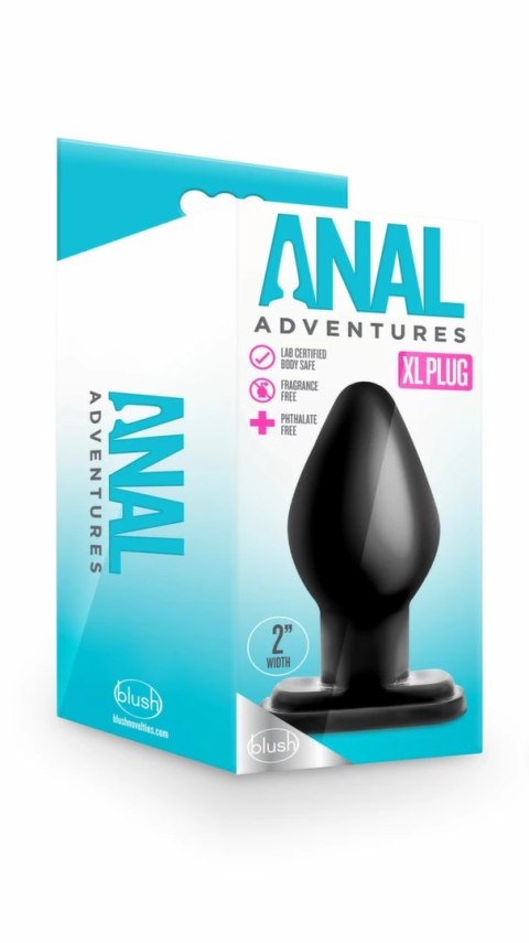 Blush Novelties Anal Adventures XL Plug czarny anatomiczny rozmiar XL