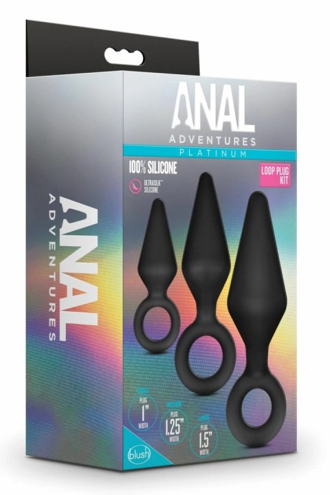 Blush Novelties Anal Adventures Platinum Zestaw 3 zatyczek silikonowych