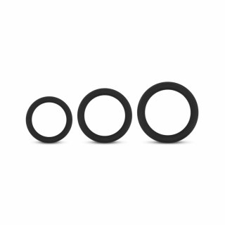 EasyToys Zestaw 3 Pierścieni Silikonowych Czarny - Rożne Rozmiary