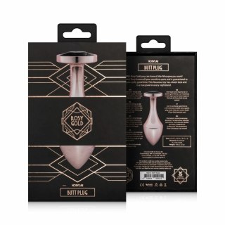 Rosy Gold Nouveau zatyczka anatomiczna z czarnym kryształem, aluminium