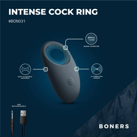 Boners - Pierścień wibrujący z 10 programami, ładowany USB, silikonowy
