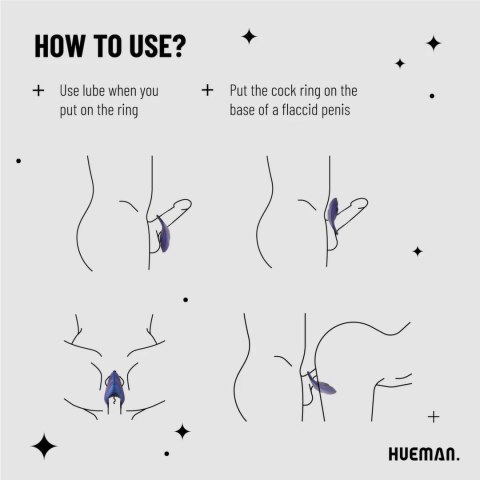 Hueman Neptune - Pierścień wibrujący z pilotem, wodoodporny, 10 trybow