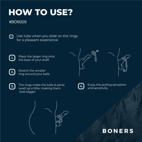 Boners Pierścień anatomiczny z separatorem - silikonowy, szary