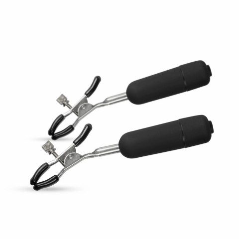 EasyToys zaciski z wibracjami, regulowane, metalowe, czarne