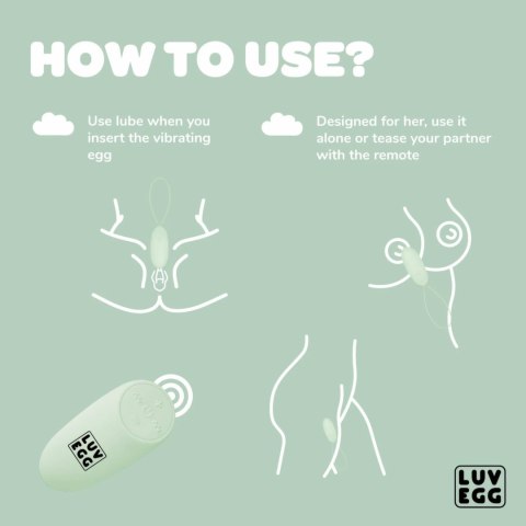 LUV EGG Zielony - Wibrujące Jajko z Pilotem i 12 Trybami Pracy