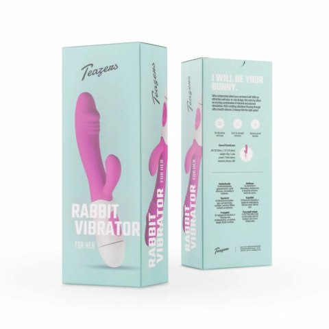 Teazers Rabbit Vibrator Fioletowy 10 Trybow Silikonowy Model Anatomiczny