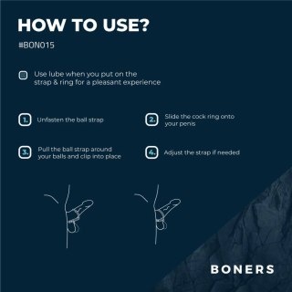 Boners Pasek Regulowany na Intymne Partie S/M, Silikonowy, Szary