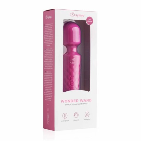 EasyToys Mini Wand Pink - Kompaktowy Masażer z 18 Trybami Wibracji