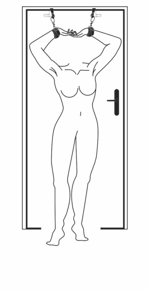 EasyToys Opaski na Nadgarstki Do Drzwi Regulowane Czarny