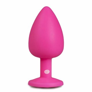 EasyToys Plug silikonowy Large z ozdobnym kryształem rożowy