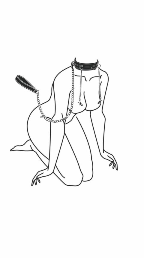 EasyToys Skorzany Kołnierz Regulowany z Łańcuszkami Metalowymi 45 cm