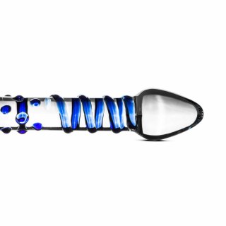 EasyToys Szklana Maszyna Intymna No. 21, przezroczysta z niebieskim wzorem