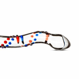 Glas No. 3 - Szklany model intymny z kolorowymi detalami, 19 cm