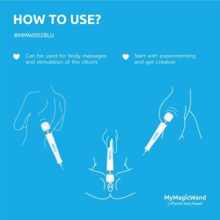 My Magic Wand Blue - Masażer elektryczny 6 trybow, 32cm, silikon