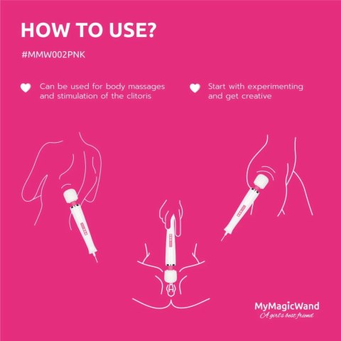 MyMagicWand Rożowy - Masażer z 6 trybami i ergonomicznym uchwytem