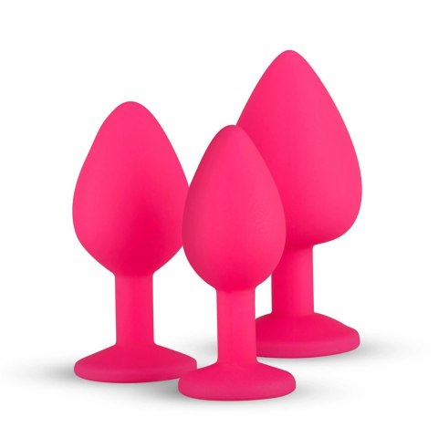 Satisfyer Zestaw Anatomicznych Korkow Silikonowych z Kryształem Rożowy 3 szt.