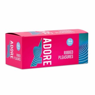 Adore Ribbed Pleasure 144 szt. prezerwatywy z wypustkami, transparentne
