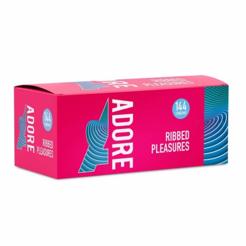Adore Ribbed Pleasure 144 szt. prezerwatywy z wypustkami, transparentne