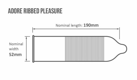 Adore Ribbed Pleasure 144 szt. prezerwatywy z wypustkami, transparentne