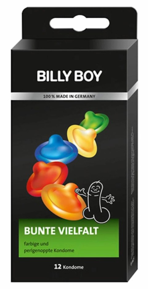 Billy Boy Colorful Variety 12 szt. Kolorowe prezerwatywy z wypustkami i smakami