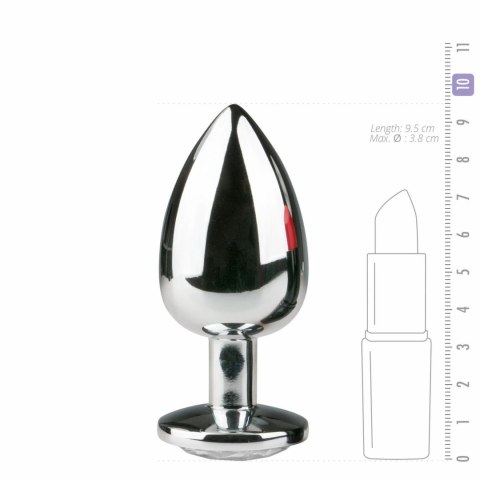 Diogol Aluminium Plug z Kryształem Silver Large 8,5 cm