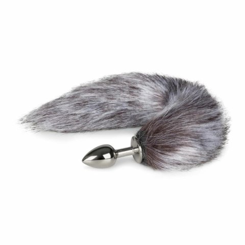 Diogol Fox Tail Plug aluminiowy z futrzanym ogonem srebrny 40 cm