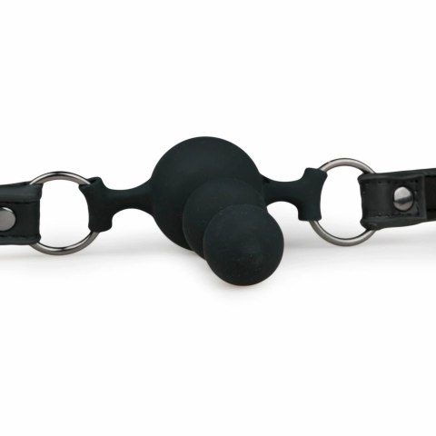 EasyToys Ball Gag silikonowy z regulowanym paskiem czarny