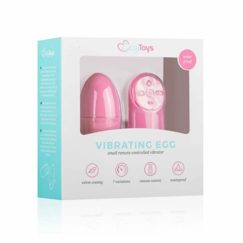 EasyToys Model Vibrating Egg Pink - Zdalnie Sterowane Jajko, 3 Tryby, 7 Wzorow