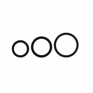 EasyToys Zestaw 3 Okręgow Silikonowych Czarny - Rożne Rozmiary