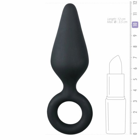 Easytoys Korek silikonowy z uchwytem, czarny, rozmiar Medium