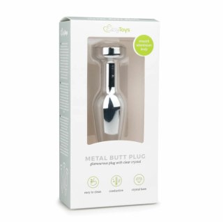 Rimba Aluminium Plug Anatomiczny Srebrny z Kryształem L